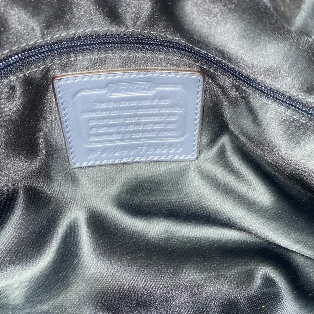 Coach Madison Pleated Leather Sophia Hobo Shimmer Slate Blue-Grey - F22563 bag